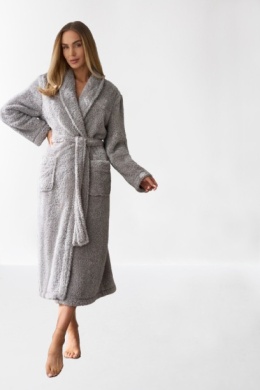 SZLAFROK DAMSKI DŁUGI 2560 - SZARY, XL, 1 L&L