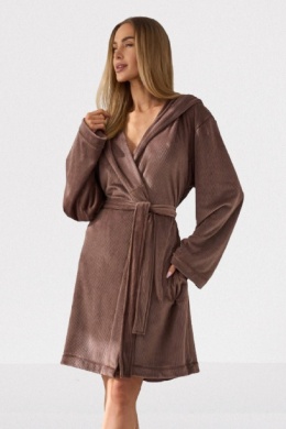 SZLAFROK DAMSKI KRÓTKI 2509 - CZEKOLADA, S, 2 L&L