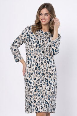 KOSZULA DAMSKA WITALIA 1665 - BEŻ/GRANAT, XL LEVEZA