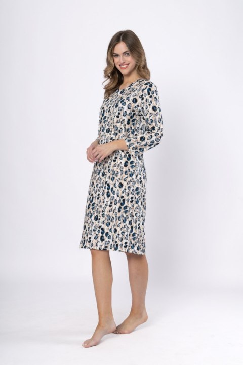 KOSZULA DAMSKA WITALIA 1665 - BEŻ/GRANAT, M LEVEZA