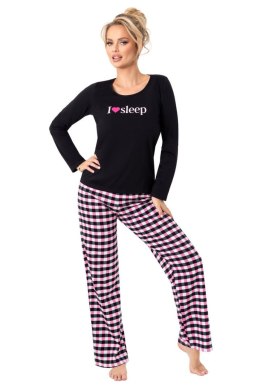 PIŻAMA DAMSKA SLEEP LONG - BLACK, S DONNA