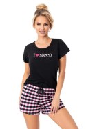 PIŻAMA DAMSKA SLEEP SHORT - BLACK, L DONNA