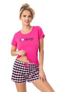 PIŻAMA DAMSKA SLEEP SHORT - FUKSJA, S DONNA