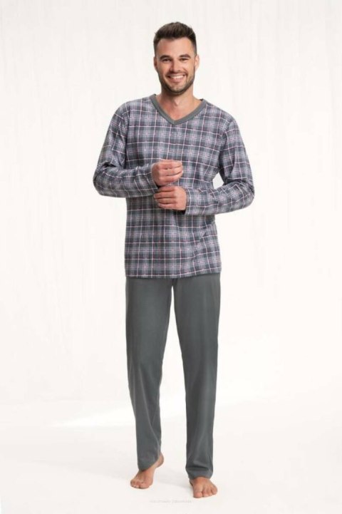 PIŻAMA MĘSKA 795 3XL - GRANATOWO-NIEBIESKI, XXXL LUNA