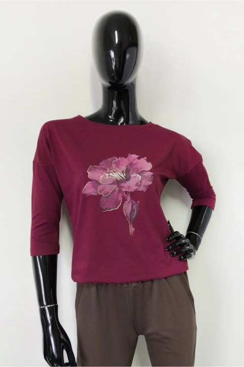 BLUZKA AIKA - CIEMNE BORDO, 38, BO OFF PINK BLUZKA AIKA - CIEMNE BORDO, 38, BO OFF PINK