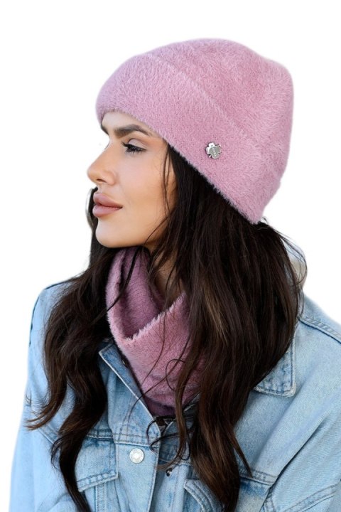 CZAPKA DAMSKA ERAZMA - BRUDNY RÓŻ, UNIWERSALNY, 09 KAMEA