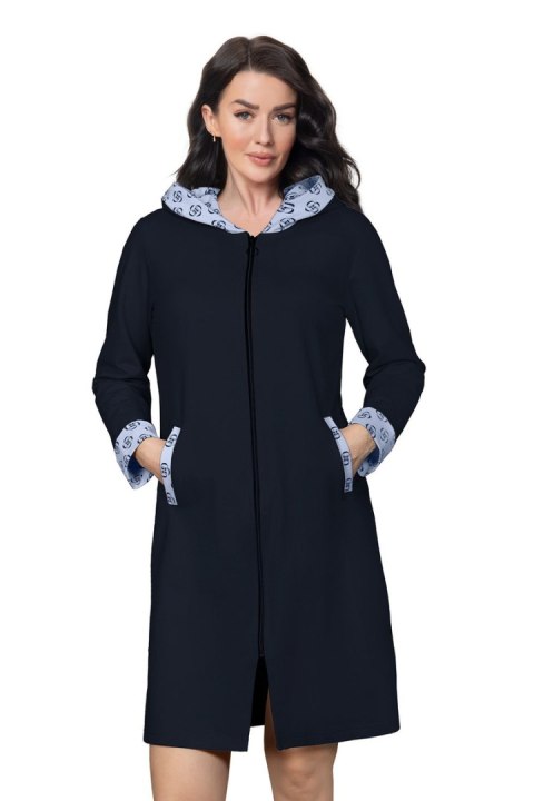 SZLAFROK DAMSKI 392 W/25 NEW - GRANAT-ECRU, M DOROTA