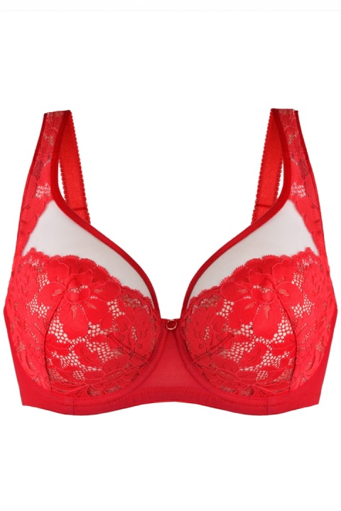 BIUSTONOSZ JASMIN PLUNGE 19150 RED - CZERWONY, 85J MEDIOLANO