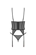 Euridia gorset i tanga - CZARNY, XS/S OBSESSIVE Euridia gorset i tanga - CZARNY, XS/S OBSESSIVE