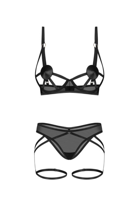 Euridia komplet 2-częściowy - CZARNY, XL/2XL OBSESSIVE Euridia komplet 2-częściowy - CZARNY, XL/2XL OBSESSIVE