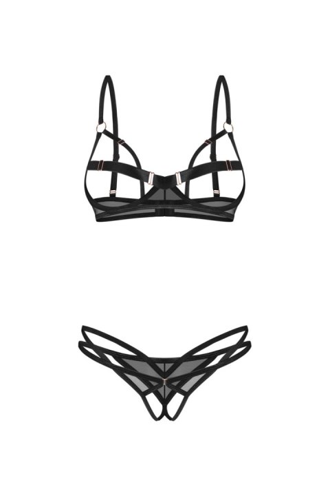 Euridia komplet 2-częściowy otwarty - CZARNY, XL/2XL OBSESSIVE Euridia komplet 2-częściowy otwarty - CZARNY, XL/2XL OBSESSIVE