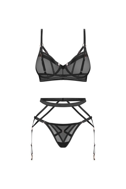 Euridia komplet 3-częściowy - CZARNY, XS/S OBSESSIVE Euridia komplet 3-częściowy - CZARNY, XS/S OBSESSIVE