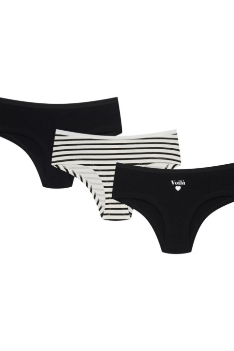 SZORTY DAMSKIE 3 PAK 43055-K084 PA-PA AW25 - CZARNY-BIAŁY, XL, K084 HENDERSON LADIES