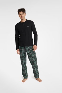 PIŻAMA MĘSKA USHER 40946 AW23 - CZARNY, XXL, 99X HENDERSON
