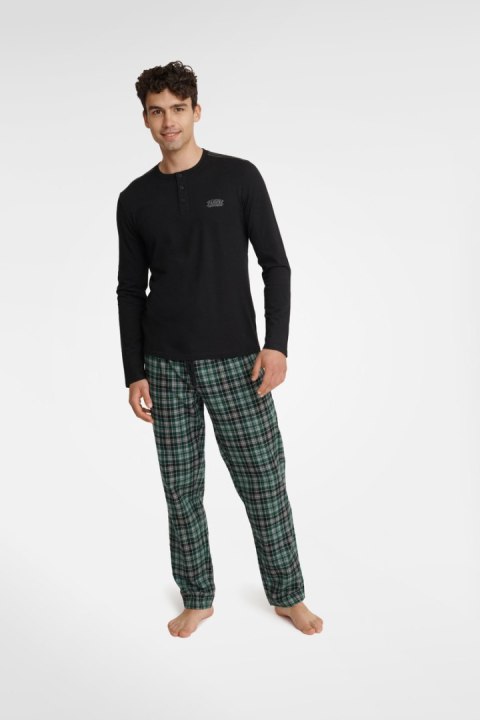 PIŻAMA MĘSKA USHER 40946 AW23 - CZARNY, XL, 99X HENDERSON