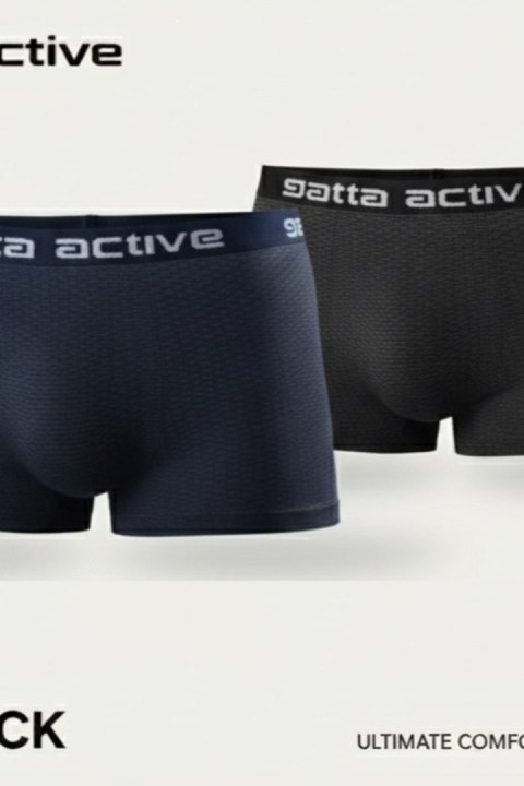 Bielizna Męska - 2PP Boxer Active GA - GREY/DEEP NAVY, XL GATTA BODYWEAR
