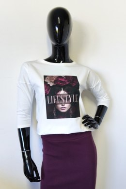 BLUZKA ZIA - ŚMIETANA, 42, SM OFF PINK