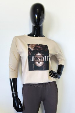 BLUZKA ZIA - ŚMIETANA, 44, SM OFF PINK