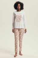 PIŻAMA DAMSKA DEXTRA 43689 AW25 - ECRU, 2XL HENDERSON LADIES