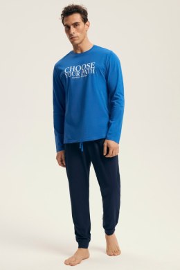 PIŻAMA MĘSKA LOOP 43472 AW25 - NIEBIESKI-GRANAT, 3XL HENDERSON