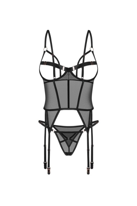 Euridia gorset i tanga - CZARNY, XL/2XL OBSESSIVE Euridia gorset i tanga - CZARNY, XL/2XL OBSESSIVE