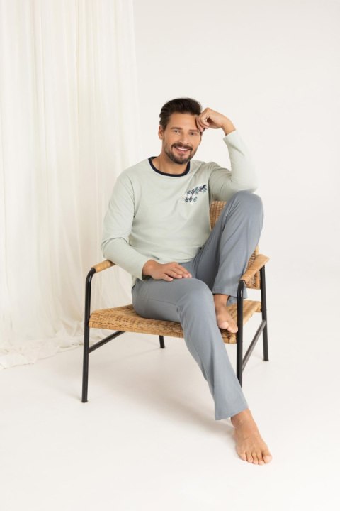 PIŻAMA MĘSKA 484 J/25 - NIEBIESKI, M, 3 REGINA