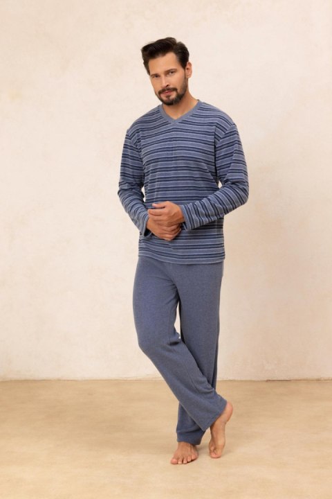 PIŻAMA MĘSKA 490 J/25 - BRĄZOWY, M, 1 REGINA