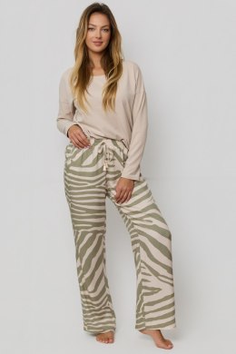 Piżama Selene długa - OLIWKA-CAPPUCCINO, 2XL NIPPLEX
