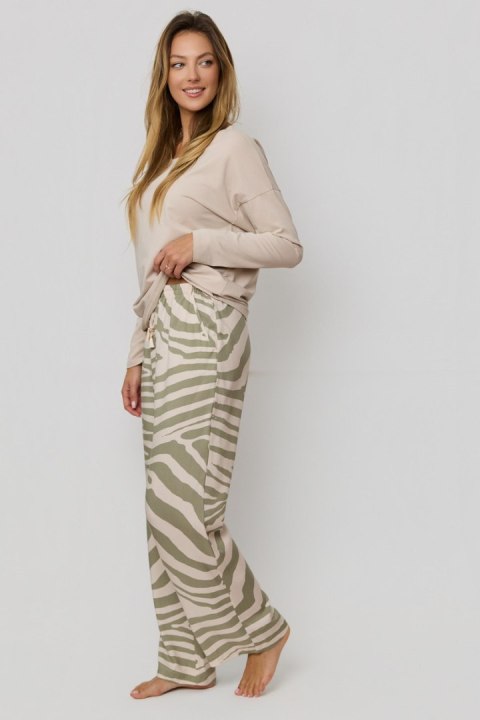 Piżama Selene długa - OLIWKA-CAPPUCCINO, 2XL NIPPLEX Piżama Selene długa - OLIWKA-CAPPUCCINO, 2XL NIPPLEX
