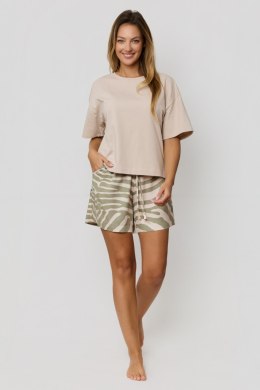 Piżama Selene krótka - OLIWKA-CAPPUCCINO, 2XL NIPPLEX