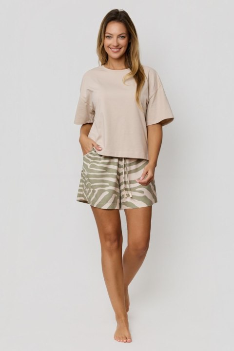 Piżama Selene krótka - OLIWKA-CAPPUCCINO, 2XL NIPPLEX Piżama Selene krótka - OLIWKA-CAPPUCCINO, 2XL NIPPLEX