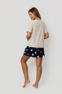 Piżama Oceane krótka - BEŻOWY-GRANATOWY, 2XL NIPPLEX