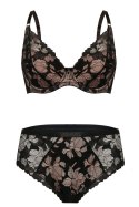 Biustonosz Hanna push up - CZARNO- BEZOWY, 75D NIPPLEX