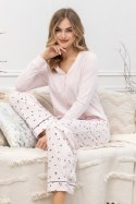 PIŻAMA DAMSKA AFRA 1617 - JASNORÓŻOWY, M LEVEZA