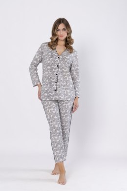 PIŻAMA DAMSKA BRONIA 1609 - PIASKOWO/CZARNY, XL LEVEZA