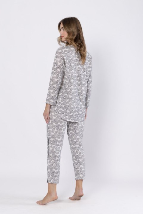 PIŻAMA DAMSKA BRONIA 1609 - PIASKOWO/CZARNY, M LEVEZA