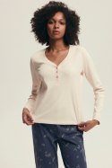 PIŻAMA DAMSKA DELANIE 43698 AW25 - ECRU-JEANS, 2XL HENDERSON LADIES