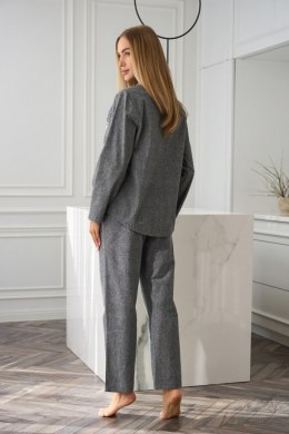 PIŻAMA DAMSKA ROZPINANA 2531 - SZARY, XL L&L