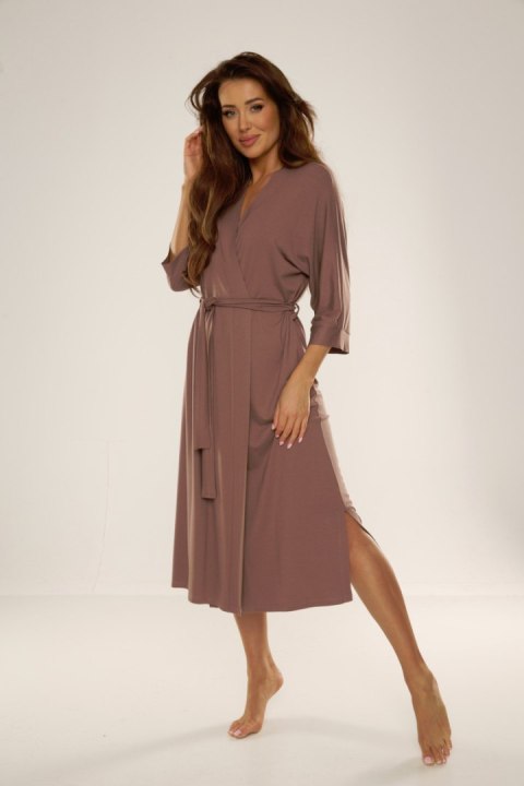 Szlafrok VISA długi 942 - CZEKOLADA, XL DE LAFENSE