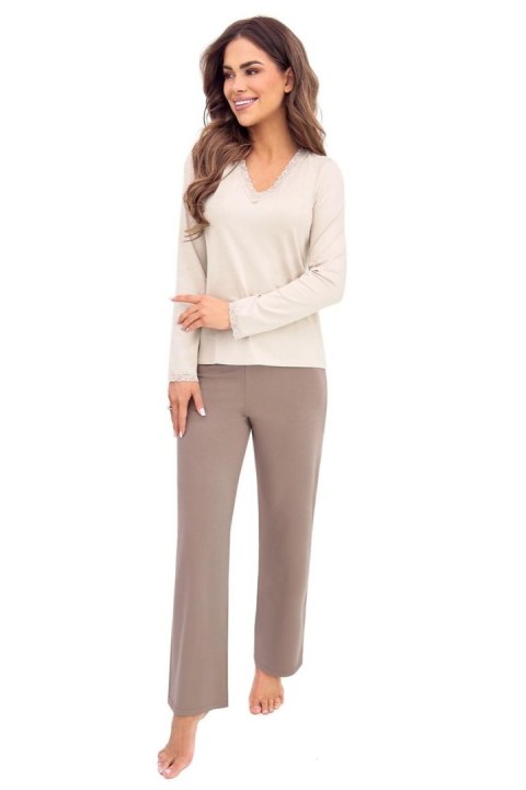 PIŻAMA DAMSKA DAPHNE LONG - BEIGE, M DONNA