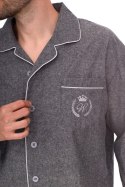 PIŻAMA MĘSKA ROZPINANA 2533 L&L - SZARY, 2XL L&L