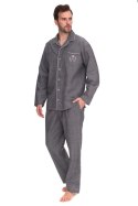 PIŻAMA MĘSKA ROZPINANA 2533 L&L - SZARY, XL L&L