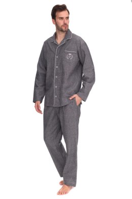 PIŻAMA MĘSKA ROZPINANA 2533 L&L - SZARY, XL L&L