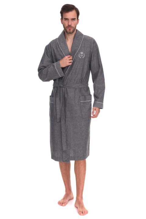 SZLAFROK MĘSKI 2532 - SZARY, XL L&L