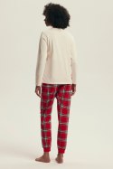 PIŻAMA DAMSKA DALISA 43717 AW25 - ECRU-CZERWONY, 2XL HENDERSON LADIES