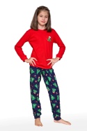 PIŻAMA GIRL YOUNG 592/182 CHRISTMAS TREE - CZERWONY, 140 CORNETTE