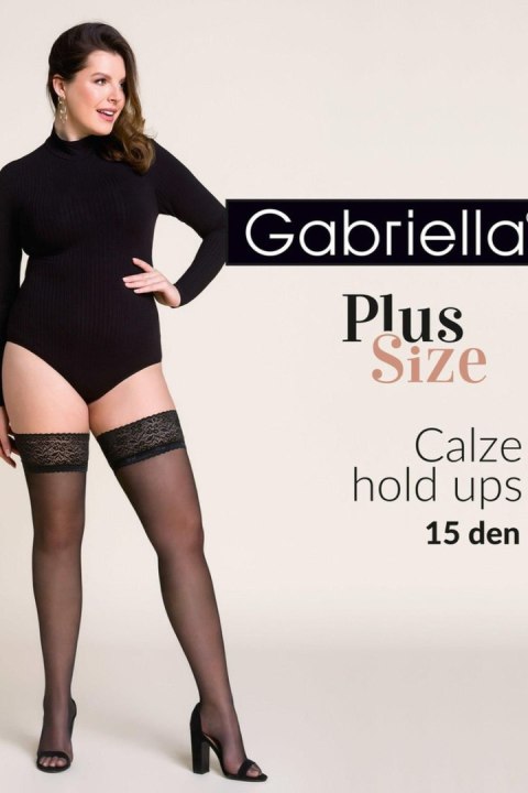 POŃCZOCHY LYCRA PLUS SIZE-7/8 - NERO, 7/8 GABRIELLA