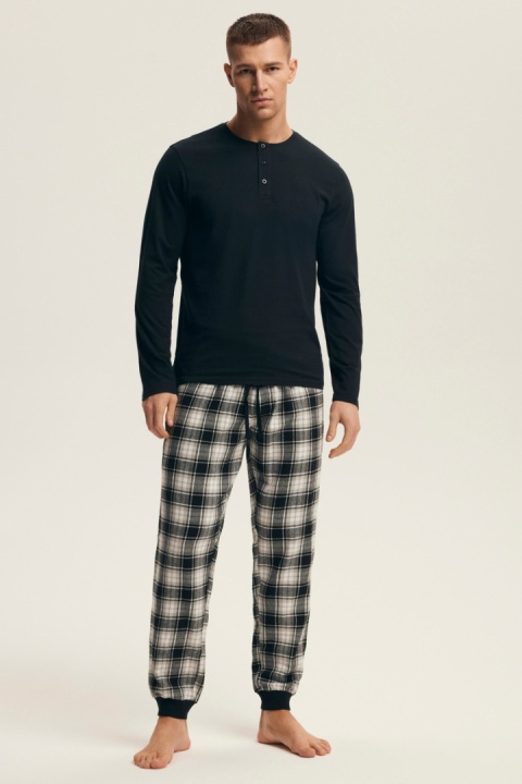 PIŻAMA MĘSKA NOIR 43457 AW25 - CZARNY, M, 99X HENDERSON
