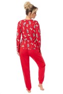 PIŻAMA DAMSKA BEAR long - RED, XL, 1 DONNA