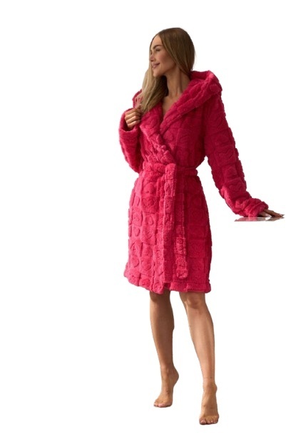 SZLAFROK DAMSKI KRÓTKI 2553 - MALINA, XS, 1 L&L